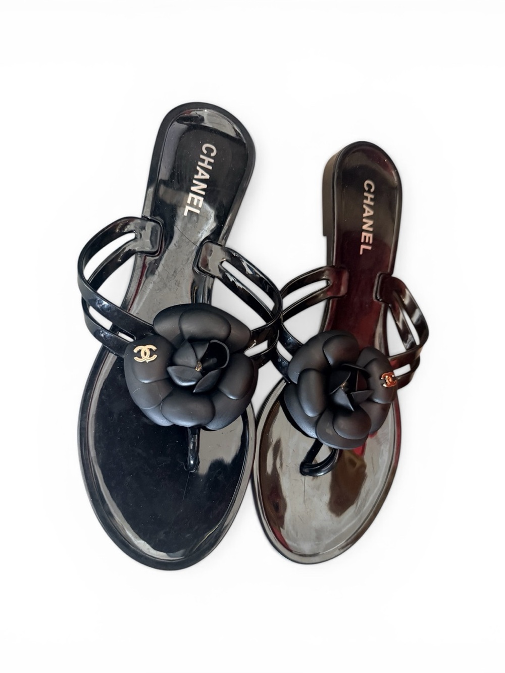 New euro 41 Black  Jelly Thong Sandals